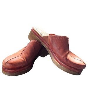 Miz Mooz Lunea Leather Slip-On Clogs Dark Brown Sz 8 1/2